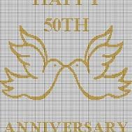 50th Wedding Anniversary Doves Crochet Pattern..